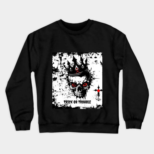 Trick or Trouble Crewneck Sweatshirt by Junomoon23